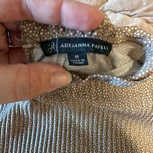 Adrianna Papell Brown Polka Dot Top